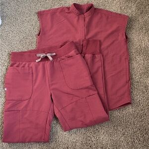 FIGS WOMENS SIZE Small Nepal Jogger Scrub Pants DARK CHERRY W21SW2064